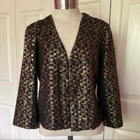 Chicos Festive gold and black jacket - Picture 1 of 3